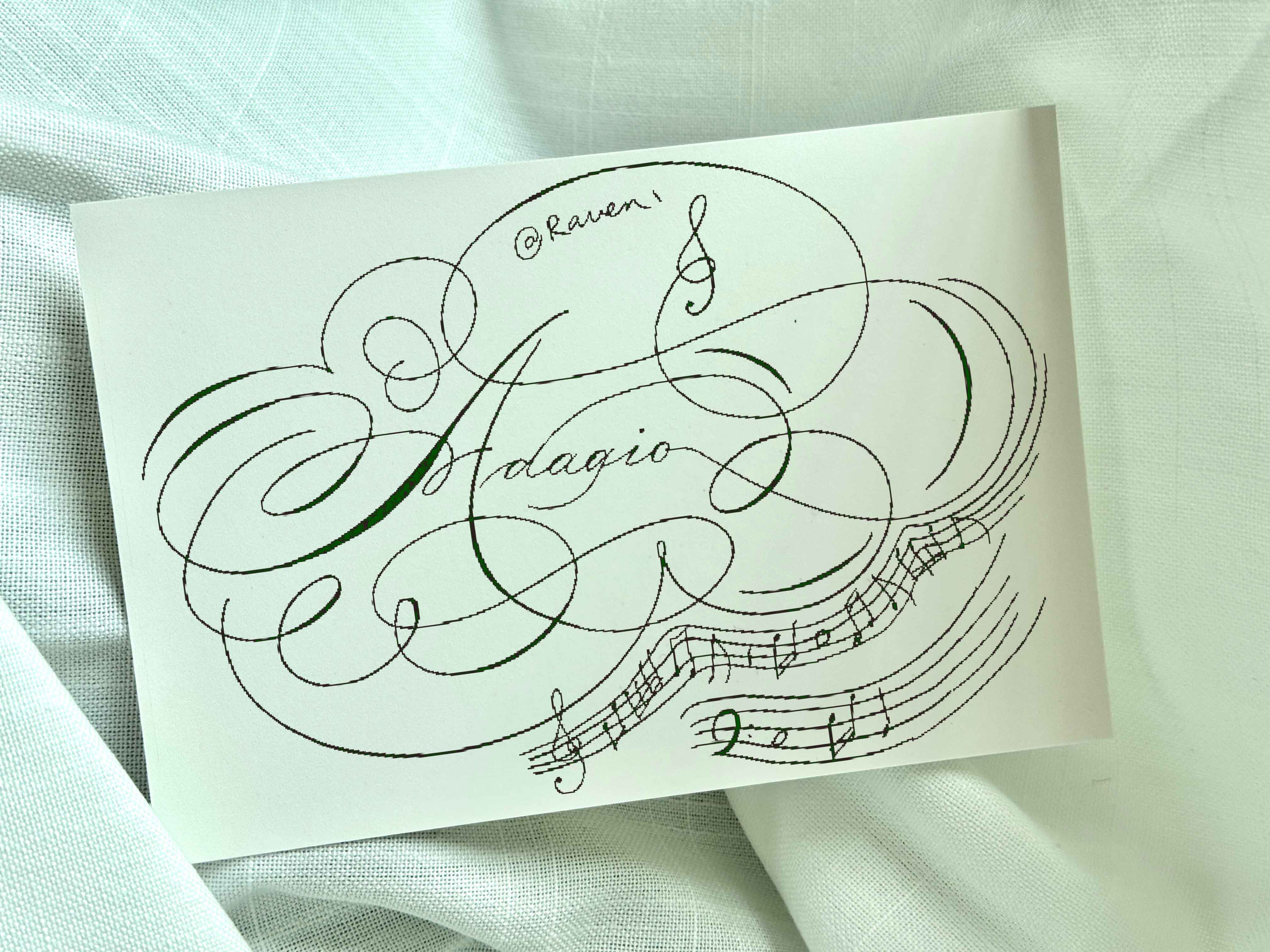 Music-themed calligraphy study