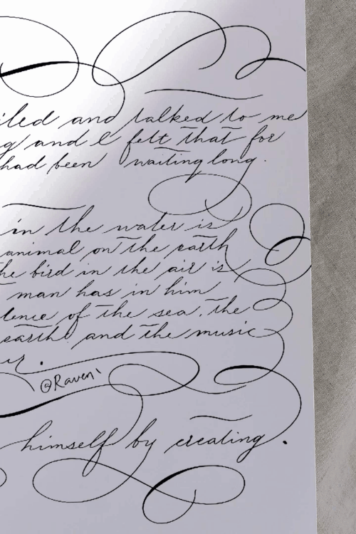Black line calligraphy study